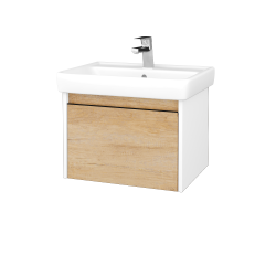 Dreja - Kúpeľňová skrinka BONO SZZ 60 (umývadlo Q) - N01 Biela lesk / Úchytka T33 - čierna mat / D29 Honey (312569J)