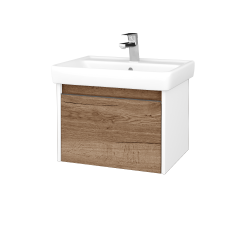 Dreja - Kúpeľňová skrinka BONO SZZ 60 (umývadlo Q) - N01 Biela lesk / Úchytka T34 / D21 Tobacco (348694K)