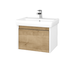 Dreja - Kúpeľňová skrinka BONO SZZ 60 (umývadlo Q) - N01 Biela lesk / Úchytka T34 - nerez / D09 Arlington (203207K)