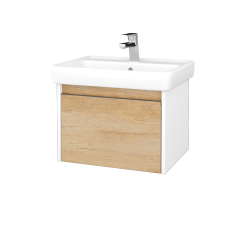 Dreja - Kúpeľňová skrinka BONO SZZ 60 (umývadlo Q) - N01 Biela lesk / Úchytka T34 - nerez / D29 Honey (312569K)