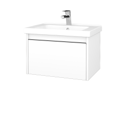 Dreja - Kúpeľňová skrinka BONO SZZ 65 (umývadlo Harmonia) - N01 Biela lesk / Úchytka T33 - čierna mat / N01 Biela lesk (204037J)