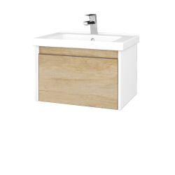 Dreja - Kúpeľňová skrinka BONO SZZ 65 (umývadlo Harmonia) - N01 Biela lesk / Úchytka T34 - nerez / D15 Nebraska (204020K)