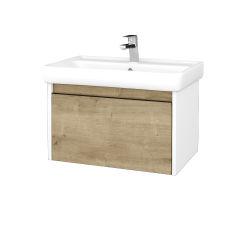 Dreja - Kúpeľňová skrinka BONO SZZ 70 (umývadlo Q) - N01 Biela lesk / Úchytka T33 - čierna mat / D09 Arlington (203290J)