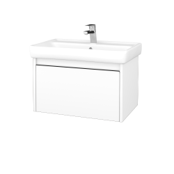 Dreja - Kúpeľňová skrinka BONO SZZ 70 (umývadlo Q) - N01 Biela lesk / Úchytka T33 - čierna mat / N01 Biela lesk (203313J)