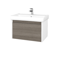 Dreja - Kúpeľňová skrinka BONO SZZ 70 (umývadlo Q) - N01 Biela lesk / Úchytka T34 - nerez / D03 Cafe (203283K)