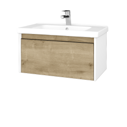 Dreja - Kúpeľňová skrinka BONO SZZ 80 (umývadlo Harmonia) - N01 Biela lesk / Úchytka T33 - čierna mat / D09 Arlington (204105J)