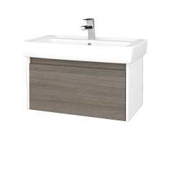 Dreja - Kúpeľňová skrinka BONO SZZ 80 (umývadlo Q) - N01 Biela lesk / Úchytka T34 - nerez / D03 Cafe (203375K)