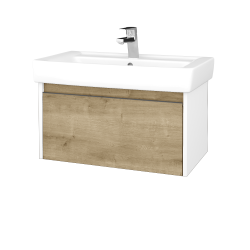 Dreja - Kúpeľňová skrinka BONO SZZ 80 (umývadlo Q) - N01 Biela lesk / Úchytka T34 - nerez / D09 Arlington (203382K)