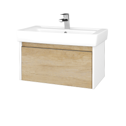 Dreja - Kúpeľňová skrinka BONO SZZ 80 (umývadlo Q) - N01 Biela lesk / Úchytka T34 - nerez / D15 Nebraska (203399K)