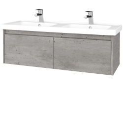 Dreja - Kúpeľňová skrinka BONO SZZ2 125 (umývadlo Harmonia) - D01 Betón / Úchytka T34 / D01 Betón (351823K)