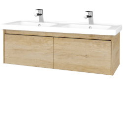 Dreja - Kúpeľňová skrinka BONO SZZ2 125 (umývadlo Harmonia) - D15 Nebraska / Úchytka T33 / D15 Nebraska (204273J)