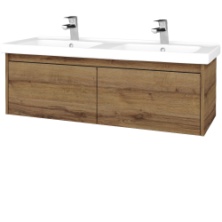 Dreja - Kúpeľňová skrinka BONO SZZ2 125 (umývadlo Harmonia) - D27 Cognac / Úchytka T33 / D27 Cognac (448448J)