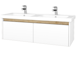 Dreja - Kúpeľňová skrinka BONO SZZ2 125 (umývadlo Harmonia) - N09 Biela mat / Úchytka T34 / N09 Biela mat (204327K)