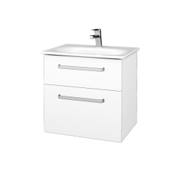 Dreja - Kúpeľňová skrinka PROJECT SZZ2 60 - N01 Biela lesk / Úchytka T01 / L01 Biela vysoký lesk (328603A)