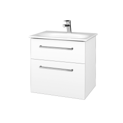 Dreja - Kúpeľňová skrinka PROJECT SZZ2 60 - N01 Biela lesk / Úchytka T04 / L01 Biela vysoký lesk (328603E)