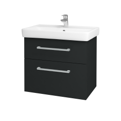 Dreja - Kúpeľňová skrinka Q MAX SZZ2 70 - L03 Antracit vysoký lesk / Úchytka T03 / L03 Antracit vysoký lesk (60384C)