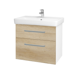 Dreja - Kúpeľňová skrinka Q MAX SZZ2 70 - N01 Biela lesk / Úchytka T01 / D15 Nebraska (198404A)