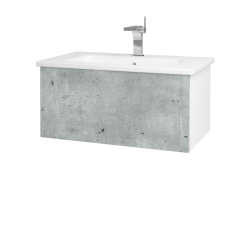 Dreja - Kúpeľňová skrinka VARIANTE SZZ 80 (umývadlo Euphoria) - N01 Biela lesk / D01 Betón (159900)