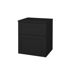 Dreja - Nízka kúpeľňová skrinka s košom na bielizeň PORTO SNZ2K 50 - L03 Antracit vysoký lesk / Úchytka T00 / L03 Antracit vysoký lesk (568177X)