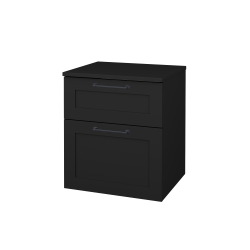 Dreja - Nízka kúpeľňová skrinka s košom na bielizeň PORTO SNZ2K 50 - L03 Antracit vysoký lesk / Úchytka T37 / L03 Antracit vysoký lesk (568177O)