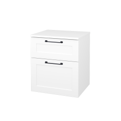 Dreja - Nízka kúpeľňová skrinka s košom na bielizeň PORTO SNZ2K 50 - N01 Biela lesk / Úchytka T37 / L01 Biela vysoký lesk (567644O)