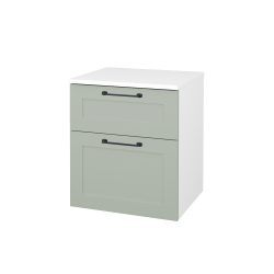 Dreja - Nízka skriňa s košom na bielizeň PORTO SNZ2K 50 - N01 Biela lesk / Úchytka T37 / M20 Mint grey mat (567323O)