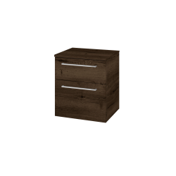 Dreja - Nízka skrinka s košom na bielizeň DOS SNZ2K 50 - D21 Tobacco / Úchytka T04 / D21 Tobacco (279936E)