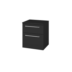 Dreja - Nízka skrinka s košom na bielizeň DOS SNZ2K 50 - L03 Antracit vysoký lesk / Úchytka T04 / L03 Antracit vysoký lesk (63408E)