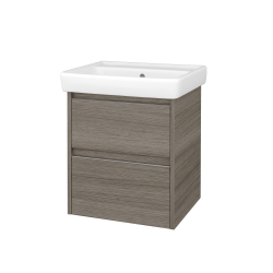 Dreja - Skrinka pod umývadlo BONO SZZ2 55 (umývadlo Q) - D03 Cafe / Úchytka T34 - nerez / D03 Cafe (758158K)