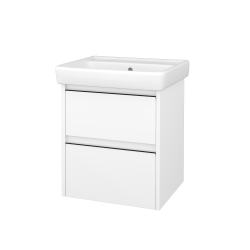 Dreja - Skrinka pod umývadlo BONO SZZ2 55 (umývadlo Q) - N01 Biela lesk / Úchytka T33 - čierna mat / N01 Biela lesk (757670J)