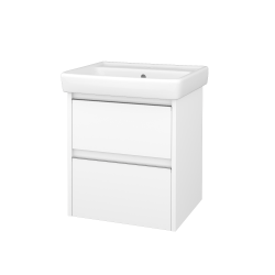 Dreja - Skrinka pod umývadlo BONO SZZ2 55 (umývadlo Q) - N01 Biela lesk / Úchytka T34 - nerez / N01 Biela lesk (757670K)