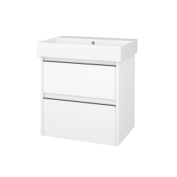 Dreja - Skrinka pod umývadlo BONO SZZ2 60 (umývadlo Glance) - N01 Biela lesk / Úchytka T33 - čierna mat / N01 Biela lesk (760632J)