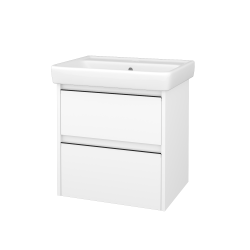 Dreja - Skrinka pod umývadlo BONO SZZ2 60 (umývadlo Q) - N01 Biela lesk / Úchytka T33 - čierna mat / N01 Biela lesk (758417J)