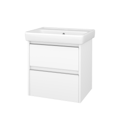 Dreja - Skrinka pod umývadlo BONO SZZ2 60 (umývadlo Q) - N01 Biela lesk / Úchytka T34 - nerez / N01 Biela lesk (758417K)