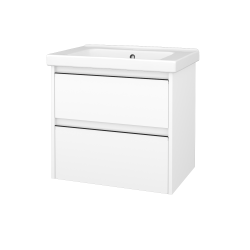 Dreja - Skrinka pod umývadlo BONO SZZ2 65 (umyvadlo Harmonia) - N01 Biela lesk / Úchytka T33 - čierna mat / N01 Biela lesk (754716J)