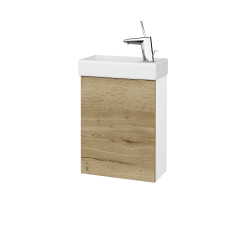 Dreja - Skrinka pod umývadlo HOST SZD 40 - N01 Biela lesk / Bez úchytky T31 / D26 Ontario / Levé (518752D)