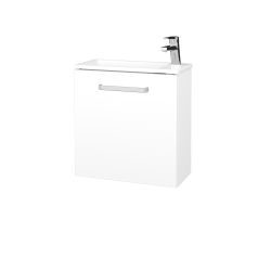 Dreja - Skrinka pod umývadlo HOST SZD 50 - N01 Biela lesk / Úchytka T01 / L01 Biela vysoký lesk / Levé (515416A)