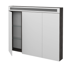 Dreja - Trojdverová zrkadlová skrinka AIR GA3OE 100 - D16  Tmavý betón (239626)