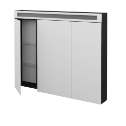 Dreja - Trojdverová zrkadlová skrinka AIR GA3OE 100 - N03 Graphite (239688)