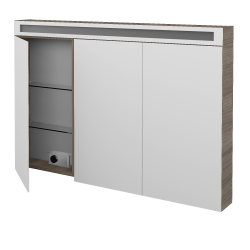 Dreja - Trojdverová zrkadlová skrinka AIR GA3OE 120 - D03 Cafe (143954)