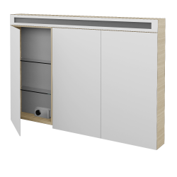 Dreja - Trojdverová zrkadlová skrinka AIR GA3OE 120 - D04 Dub (143961)