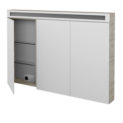 Dreja - Trojdverová zrkadlová skrinka AIR GA3OE 120 - D05 Oregon (143978)