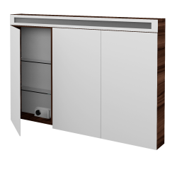 Dreja - Trojdverová zrkadlová skrinka AIR GA3OE 120 - D06 Orech (143985)