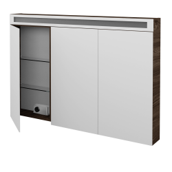 Dreja - Trojdverová zrkadlová skrinka AIR GA3OE 120 - D25 Teak (464547)