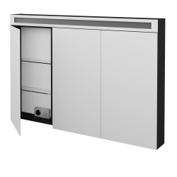 Dreja - Trojdverová zrkadlová skrinka AIR GA3OE 120 - L03 Antracit vysoký lesk (239886)