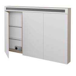 Dreja - Trojdverová zrkadlová skrinka AIR GA3OE 120 - M05 Béžová mat (239916)