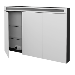 Dreja - Trojdverová zrkadlová skrinka AIR GA3OE 120 - N03 Graphite (239923)