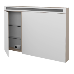 Dreja - Trojdverová zrkadlová skrinka AIR GA3OE 120 - N07 Stone (239947)