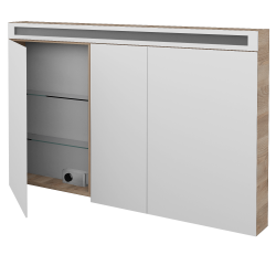 Dreja - Trojdverová zrkadlová skrinka AIR GA3OE 130 - D17 Colorado (239992)