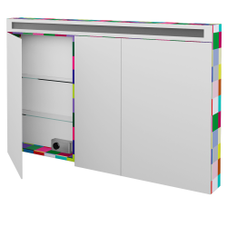 Dreja - Trojdverová zrkadlová skrinka AIR GA3OE 130 - IND Individual (144180)